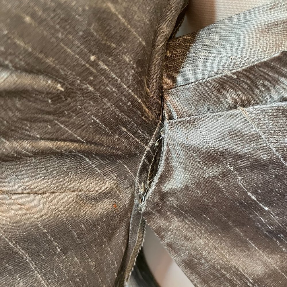 Watters Vintage Dupioni Silk Skirt Set Green Maxi Formal Mother of Bride Sz 6 - Picture 11 of 13